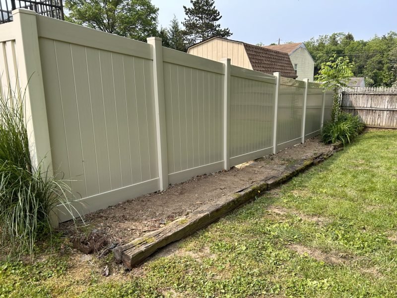 Residential Tan Vinyl Fence